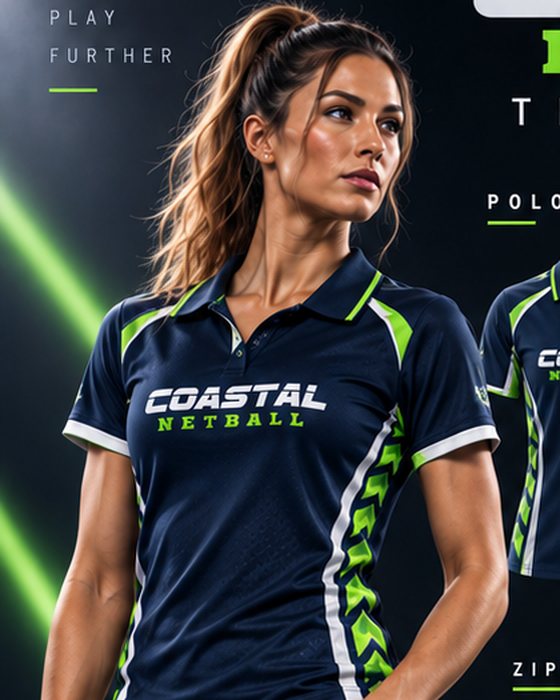 Coastal Netball training range worn on court